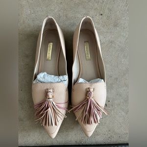 Louise Et Cie Blush Light Pink Tassel Pointed Loafers Flat 6